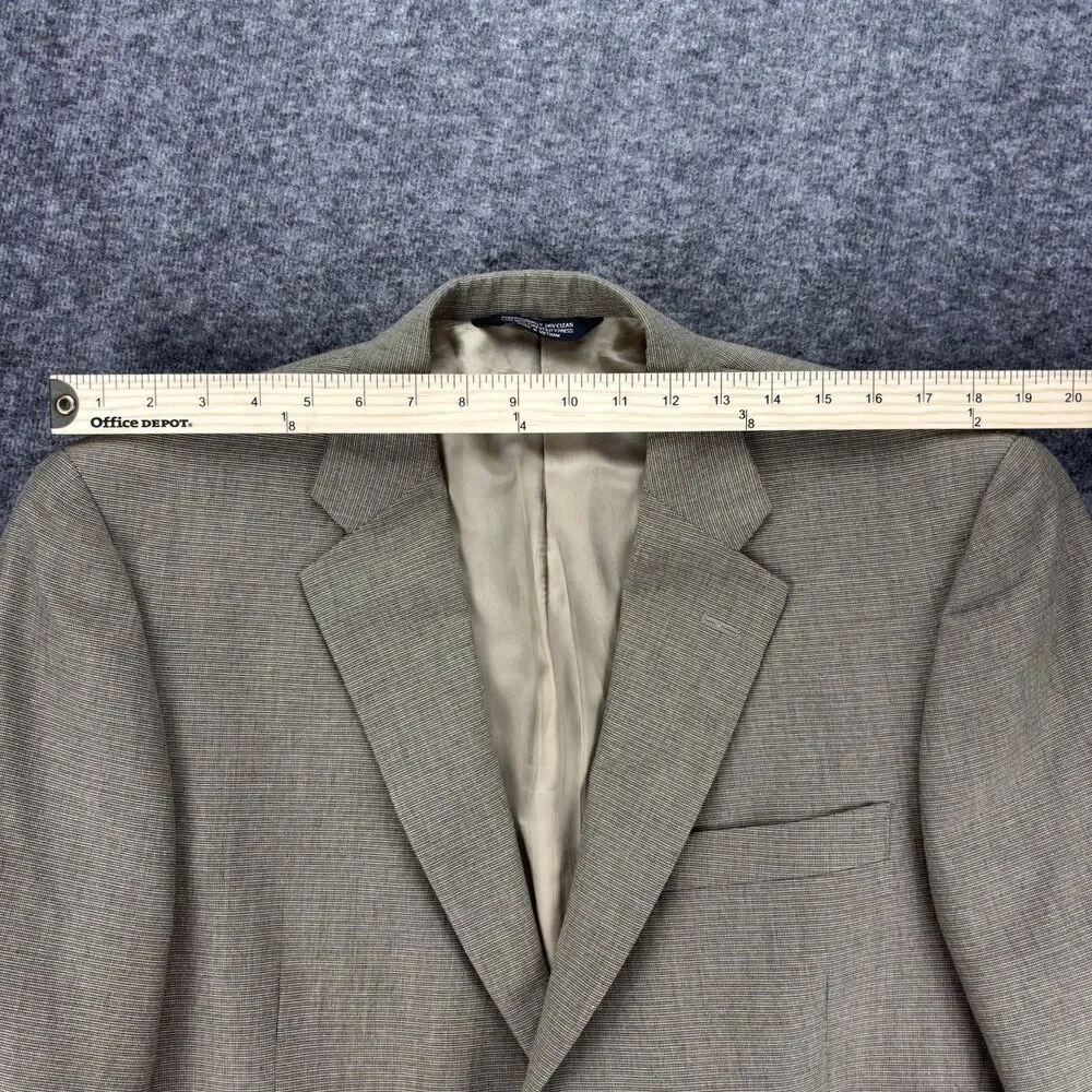 Concepts by Claiborne Men’s Blazer 42L Tan Gray Micro Check 2 Button Sport Coat